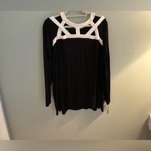 INC NWT from Macys 1X Deep Black white cut outs